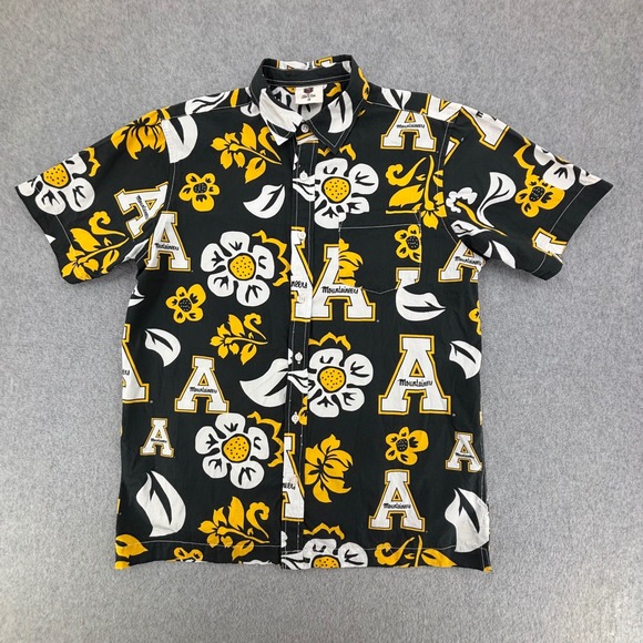 Wes And Willy Other - Wes and Willy Appalachian State Mountaineers Black Floral Button Down Shirt MenS